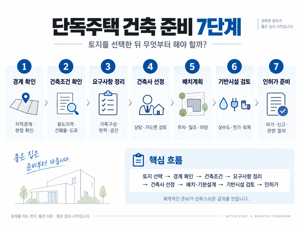건축준비 7단계 과정 이미지